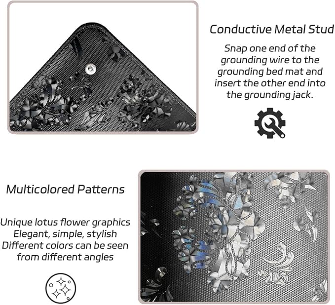 Grounding Mat 11.8x23.6 Inch Grounding Mats Universal Earth Connected Pad Grounded Feet,Desk,Laptop Mat,Pet Pad
