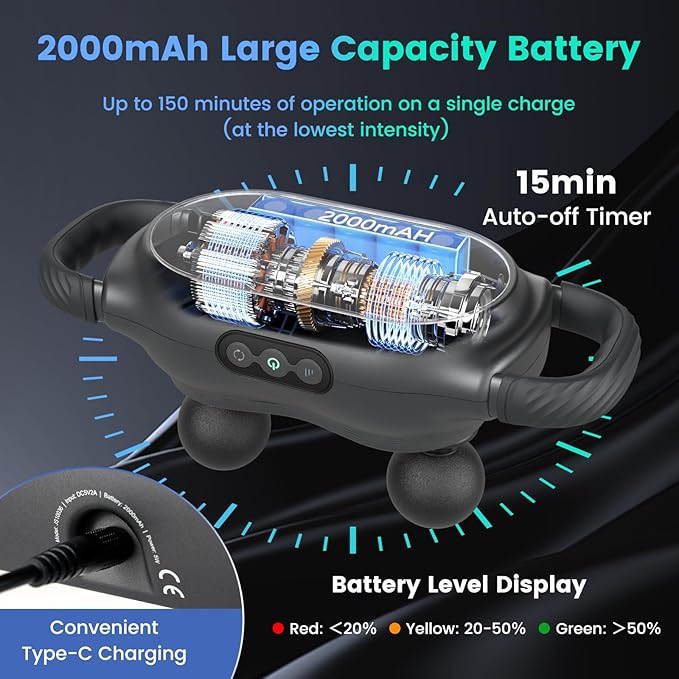 Goplus Massage Gun Deep Tissue, Multipurpose Electric Massager w/3 Switchable Massage Heads, 3 Modes, 3 Intensities, Handheld Percussion Massager for Back, Neck, Leg, Shoulder, Body Muscle Pain Relief
