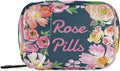 Custom Pill Box 7 Day Pill Case Bag Watercolor Floral Flower Personalized Name Travel Pill Organizer Bag with Zipper Portable Weekly Case Compact Size for Vitamin Supplement Holder