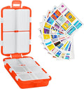 INVODA 7-Day Pill Organizer with Medicine Labels Travel Pill Case Compact, Portable Medication Organizer for Daily Use (3.7 x 2.4 x 1.18 Inches)