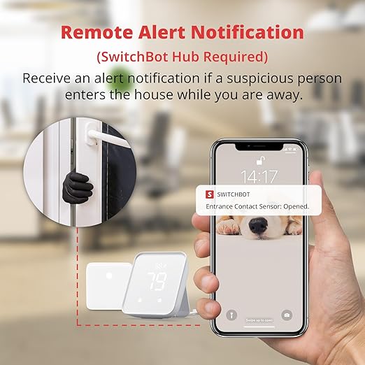 SwitchBot Door Alarm Contact Sensor- Smart Home Security Wireless Window Alarm and Door Sensor, Add SwitchBot Hub to Make it Compatible with Alexa (3)