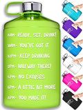 NatureWorks HydroMATE 1 Gallon Motivational Water Bottle with Times to Drink for the Day BPA Free Reusable Big Water Bottle with Handle 1 Gallon Water Bottles with Time Marker 128 oz