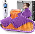 VAAGHANM Heating Pad: Electric Heat Pad for Neck & Shoulders & Back - Weighted Instant Heating Pads-6 Heat Options & 6 Auto Timer Mode -Purple