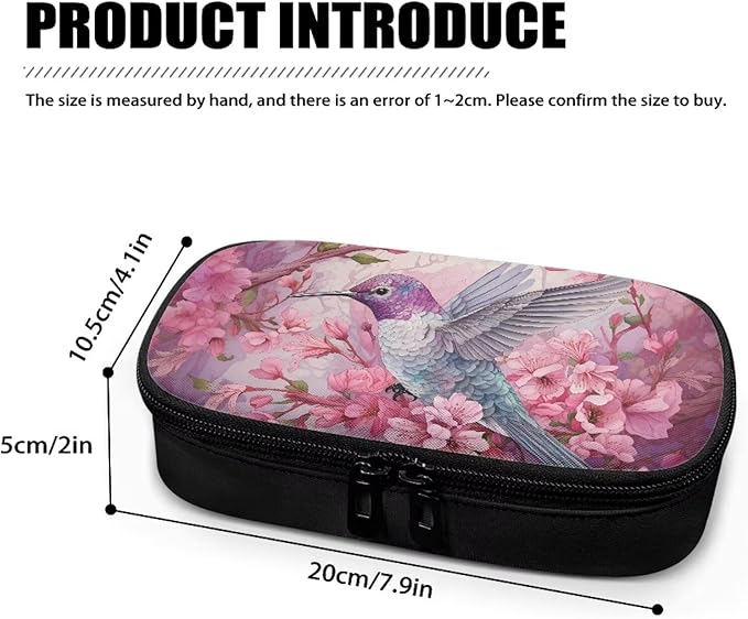 Hummingbird Cherry Blossom Insulin Cooler Travel Case Diabetic Medicine Carrying Bag Large Capacity Insulated Organizer Medication Cooler Bag for Insulin Pens and Diabetes