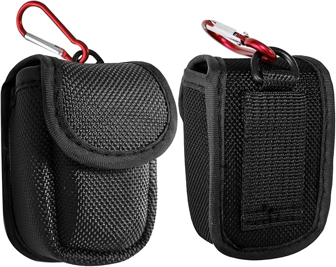 Fingertip Pulse Oximeter Case with Carabiner, Black Nylon Carrying Pouch, Suitable for travel or home(only case)