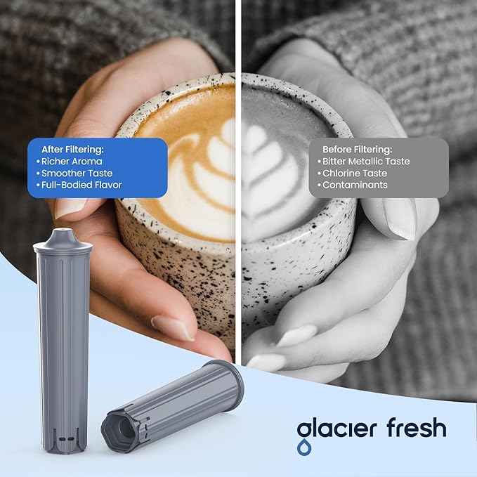 GLACIER FRESH Water Filter Compatible with Jura® 71794 Claris Smart+ Filter Cartridge, Fits E6, E8, Z8, Z6, J6, ENA8 Coffee Machines, NSF/42 Certified, 2 Pack