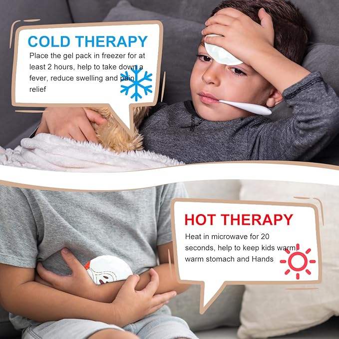 WORLD-BIO Ice Pack for Kids - Reusable Toddler Ice Packs for Kids Packs with Cute Fruit Covers for Bumps, Bruises, Swelling - Toddler Safe Gel Packs for Teeth, Head, Knees Relief(3PCS)
