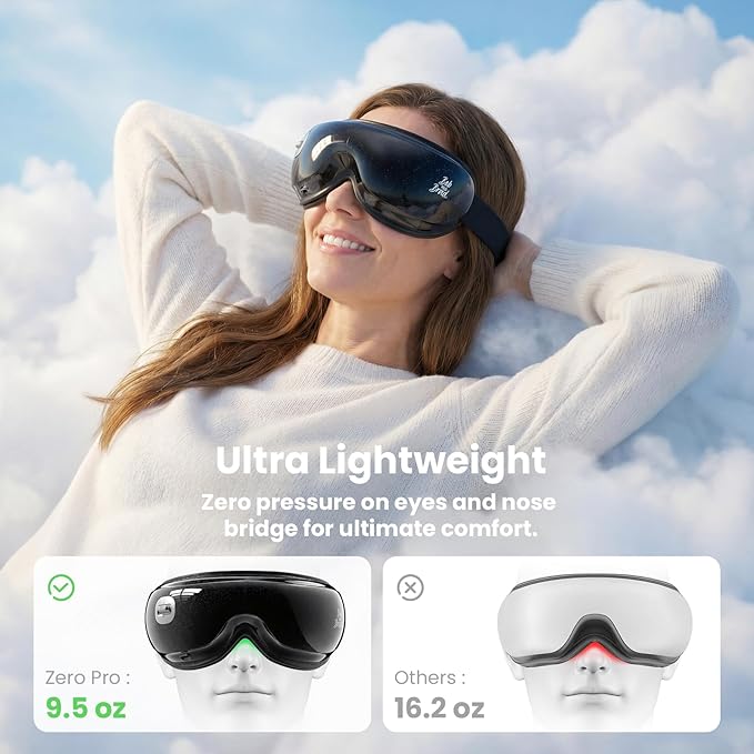 BOB AND BRAD Zero Pro Ultra-Quiet Eye Massager with Heat and Cooling, 35dB FSA Eligible HSA Lightweight Eye Massager with Scroll Button for Migraine, Dry Eyes, Eye Strain Relief, Gift for Women Men