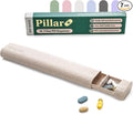 Pillar Plus - Aesthetic 7 XL Day Pill Organizer | BPA-Free Wheat Straw Medicine Case | Pretty Travel & Home Tablet Vitamin Organizer | Cute Weekly Pill Box | Travel Medicine Organizer (Off White)