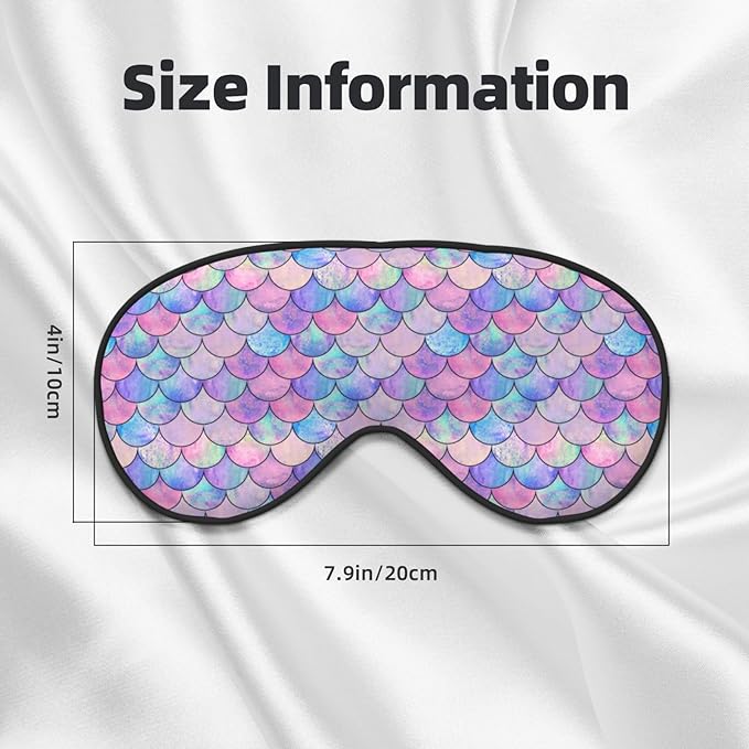 Watercolor Fish Scales Sleep Mask Eye Mask with Adjustable Strap Eye Sleep Shade Cover Blocks Light for Women Men Airplane Travel Nap