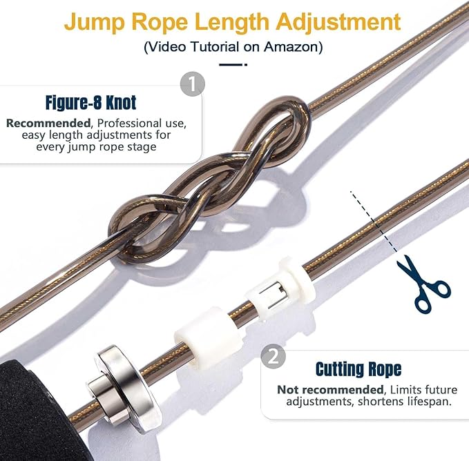 2 in 1 Jump Rope for Women Men and Kids - Tangle-Free Cordless Skipping Jump Rope with Ball Bearings and Foam Handles for Rapid Speed Fitness Workouts