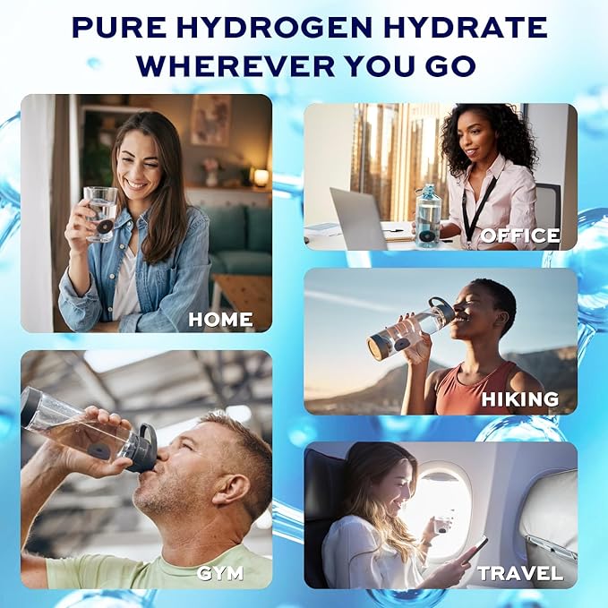 XLEMLAB Hydrogen Water Tablets,Molecular Hydrogen Tablets for Drinking Water,1600PPB H2 Rich for Post-Workout Recovery Antioxidant Anti-Aging, 6 Packs, 60 Days Supply