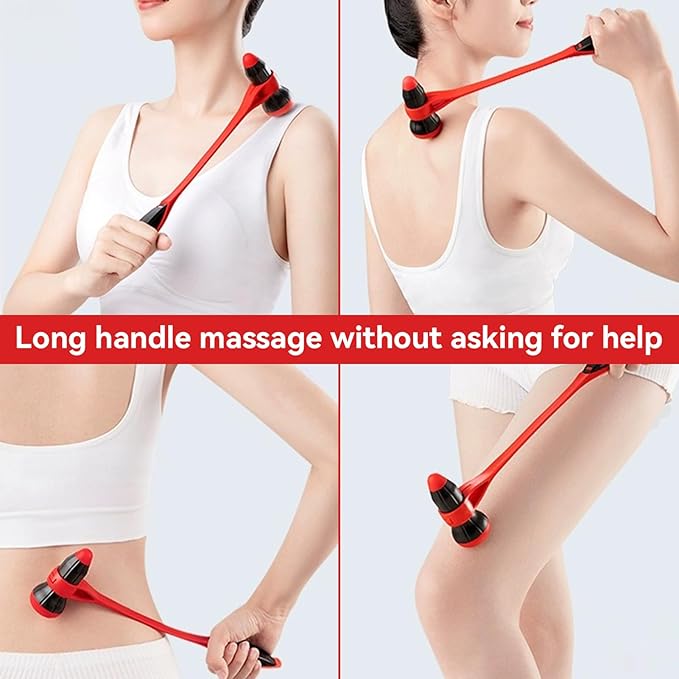 Agatige Body Massage Hammer, Multifunctional Silicone Elastically Bendable Body Acupoints Massager Massor Handheld Plastic Massor Relaxing Tool for Relieve Body Stress(Red + Black)