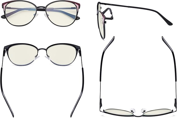 Eyekepper Ladies Blue Light Filter Glasses - Butterfly Design Computer Eyegalsses Women -Transparent Blue Lens