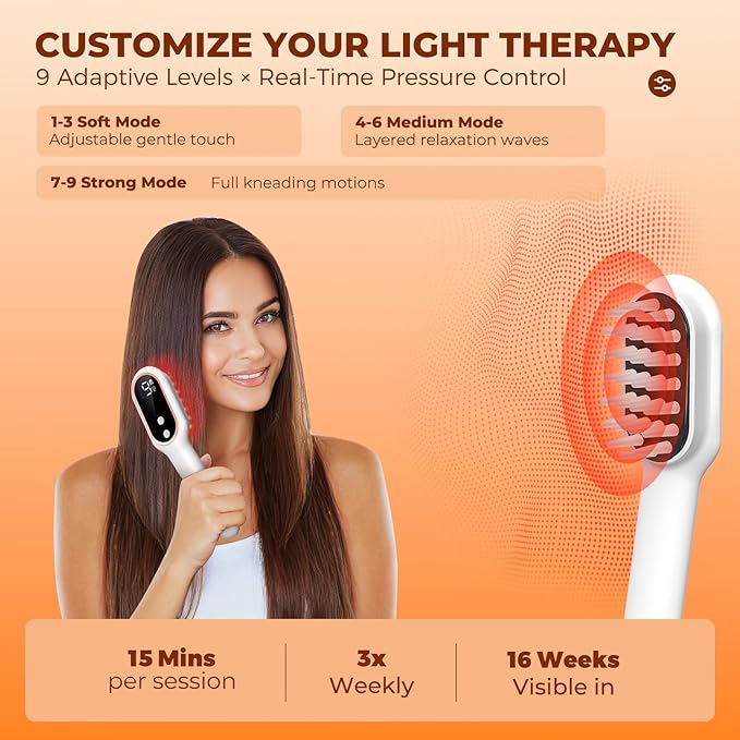 Laser Therapy Hair Growth Comb,Red Light Therapy for Hair Growth Electric Scalp Massager, Promote Hair Regrowth in Women and Men Hair Loss