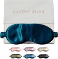 SUNDAYSILKS™ Exclusive Mulberry Silk Sleep Mask | Soft Eye Covers, Blackout Sleeping Mask for Women & Men | Silk Eye Mask for Sleep, Travel, and Relaxation | Antifaz para Dormir [Midnight Blue]