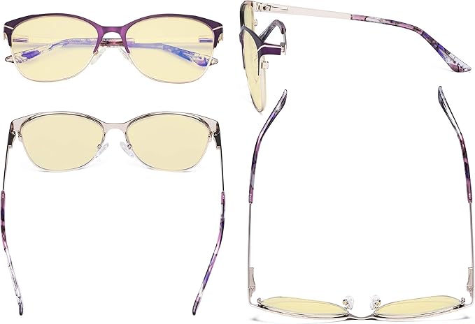 Eyekepper Blue Light Glasses - Semi Rimless Digital Eyeglasses for Women Blocking Computer Screen UV Rays