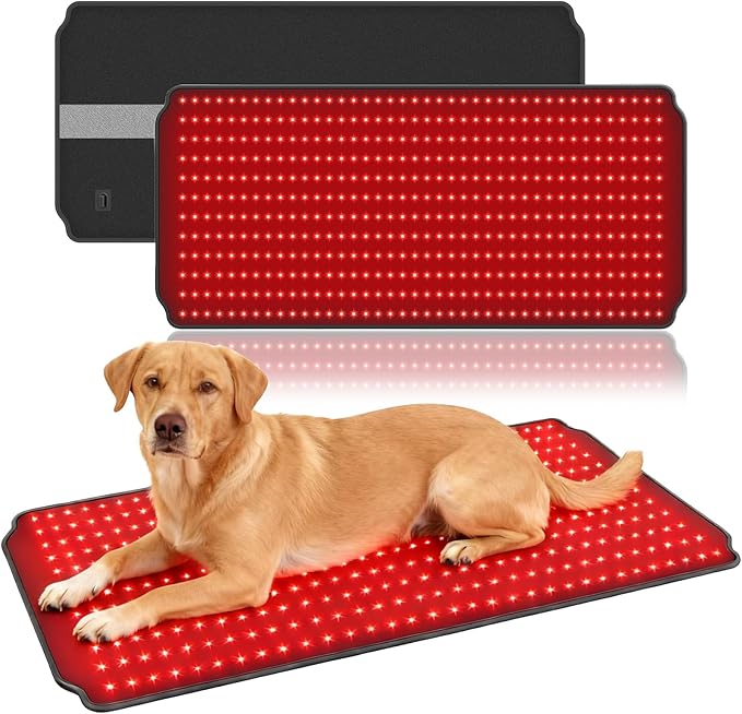 39.4"*18.1" Red Light Therapy Pad for Dogs Body, 480 LEDs Redlight Therapy Wrap with Timer, Heating Mat Products with Band for Back Belly Leg Knee Thigh, Gifts for Men, Women, Pets Dog