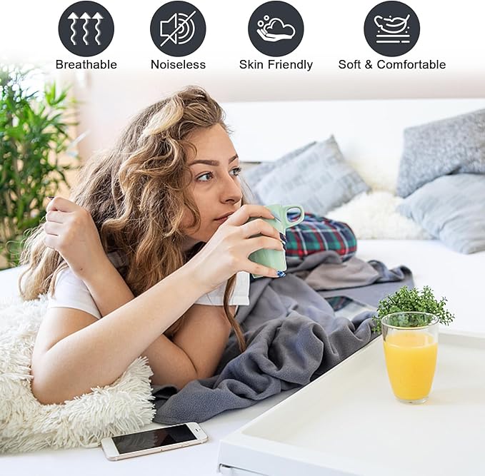 Waterproof Mattress Protector Queen, Fitted Sheet Style Breathable Mattress Cover with Deep Pocket Fits Up to 18'', Noiseless Bed Cover for Kids Adults Pets, Machine Washable (Navyblue, 60'' X 80'')