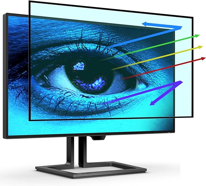 FILMEXT Removable 24 Inch Computer Blue Light Screen Filter for 16:9 Frameless Monitor - Bubble Free High Clarity- Eye Protection Blue Light UV Blocking Protector for Thin Bezel Computer Monitor