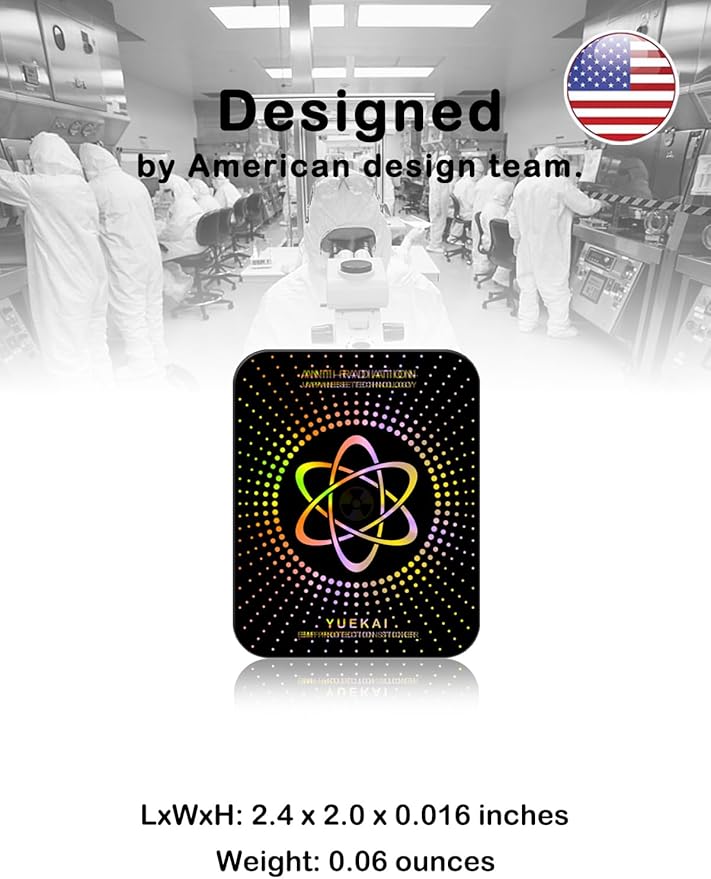 EMF Protection for Cell Phone Stickers, Suitable for All Smartphones/All Electronic Products/Tablet/Laptop/Computer, Suitable for Anyone, 2.4 x 2.0 x 0.016 inches - (6 Pack)