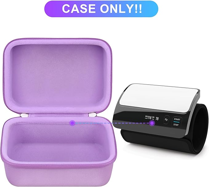 BOVKE Carrying Case for OMRON Evolv Bluetooth Wireless Upper Arm Blood Pressure Monitor, BP7000 One-Piece Design Portable OMRON BP Monitor Storage Bag, Purple