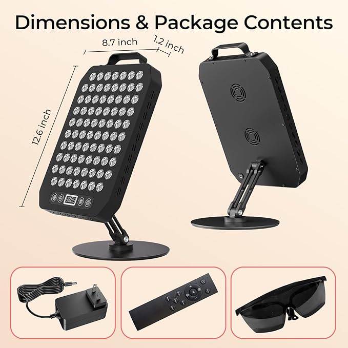 Red Light Therapy Panel for Face and Body, 78 LEDs Dual Chip 660nm Red Light & 850nm Near Infrared Light Device with Rotatable Stand and Magnetic Remote for Skin, Sleep, Athletic Performance