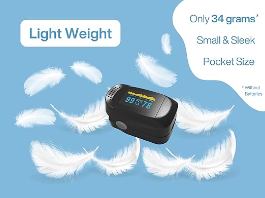 Professional Fingertip Pulse Oximeter, Pulse Monitor, Blood Oxygen Monitor, Oxygen Meter for Sports with Lanyard