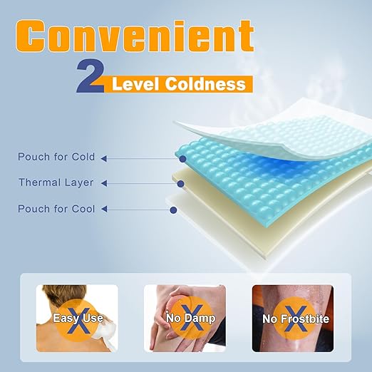 uncn Large Knee Ice Pack Wrap for Instant Knee Pain Relief for injuries reusable 18x10 cold gel bag freeze sleeve wearable with velcro straps long-lasting patch flexible for arms, leg, wrist, elbow