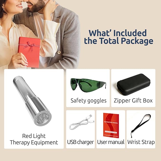 Red Light Therapy: A high-Intensity red Light Therapy Wand Featuring Five Distinct wavelength Light Beads, Designed for Treating Joint and Muscle Pain Throughout The Body and for Facial Care.