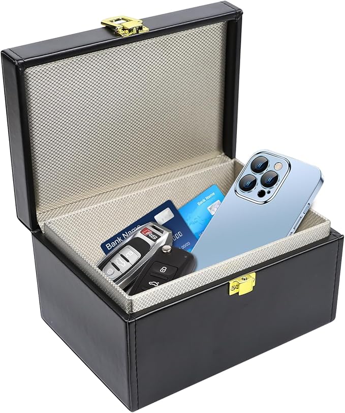 Hovom Faraday Box, 6.70"×4.84"×3.74" RFID Box for Car Keys, Keyless Entry Faraday Key Fob Protector, Anti-Theft Key Signal Blocking Shielding Cage for Cars Security, Car Accessories