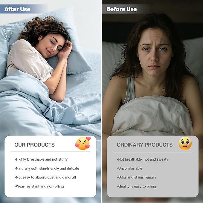 Silver Infused Bed Sheets Set, Cooling Tencel Sheet with Self-Cleaning Technology for 3X Freshness Sleep, Hypoallergenic & Breathable sheet Perfect for Hot Sleepers & Sensitive Skin (Blue, Full XL )