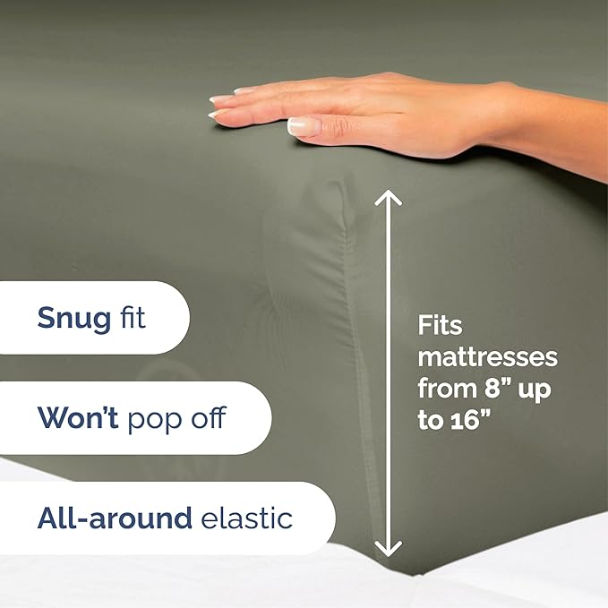 Cal King Size 4 Piece Sheet Set - Extra Soft, Breathable & Cooling - Hotel Luxury Durable Bed Sheets for Women & Men - Deep Pockets, Easy-Fit & Wrinkle-Free - Dark Taupe Oeko-Tex