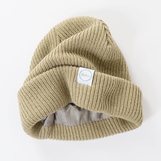 Halsa EMF Protection Hat, Knit Beanie for Men and Women, Silver Fiber Fabric Lined, One Size Fits Most