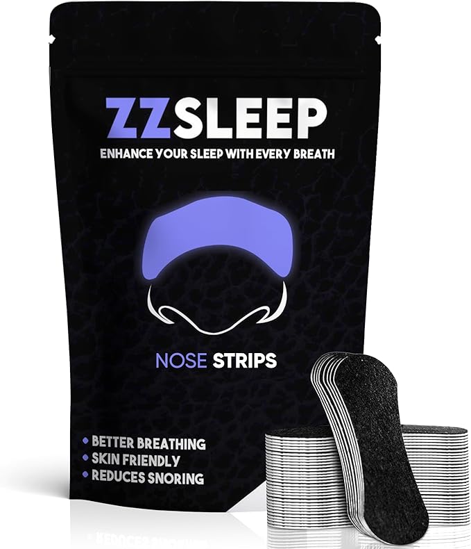 ZZSLEEP Nasal Strips (30 Strips) – Extra-Strength Strips for Better Sleep, Snoring Relief & Enhanced Breathing – Ideal for Sports, Exercise & Nighttime Use – Skin-Friendly, Sweat-Resistant Nose Tape