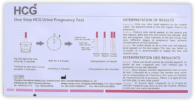 BlueCROSS 10 MIU Early Pregnancy Test Strips (HCG Test Strips) (Pack of 10)
