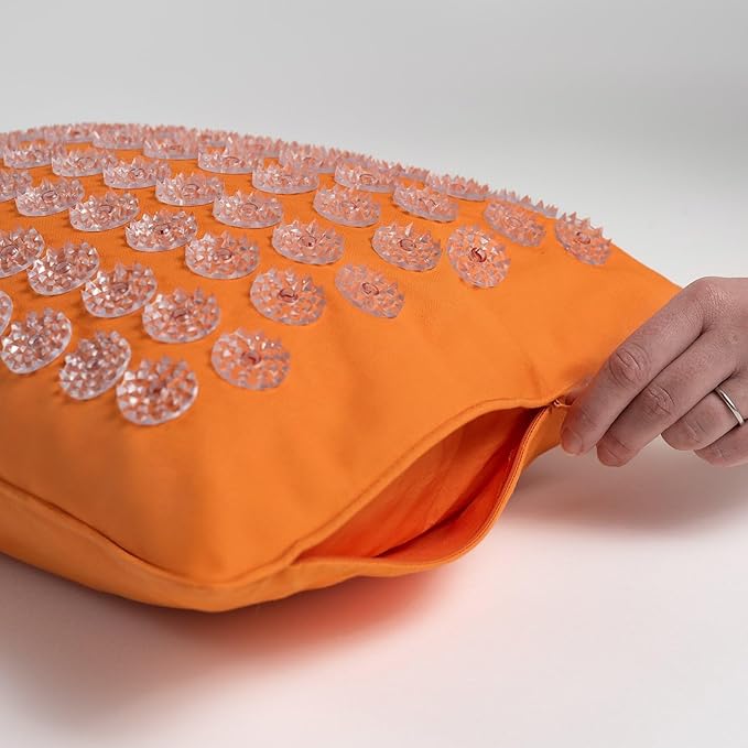 ShaktiMat Premium Acupressure Pillow, Level 1 in Amber, Massage Muscles, Aid Sleep & Unlock Inner Tension | Similar to Acupuncture, No Needles Required