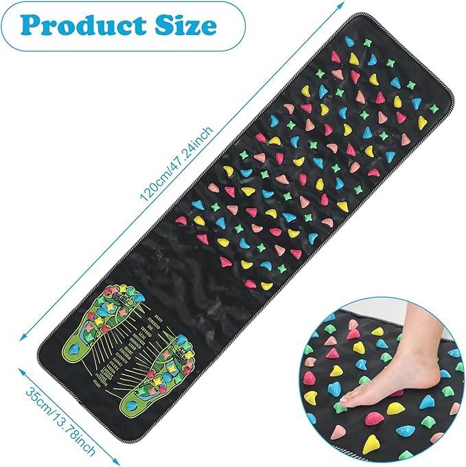 AQQHSAIN Foot Massage Mat Foot Acupressure Mat Acupressure Foot Pad for Relax Body Reflexology Walk Stone Foot Massage Mat for Long Sitting Elderly Students and Office Workers