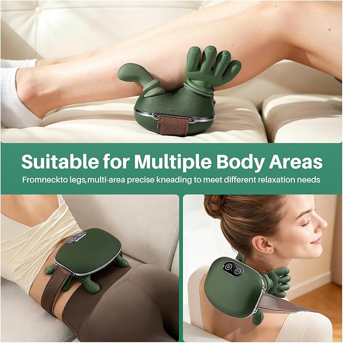 Neck and Shoulder Massager - Bionic Heated Massager, Cordless Portable Electric Shiatsu Massager, Deep Tissue 4D Kneading Massage, Simulated Human fingers Design for Pain Relief and Muscle Relax