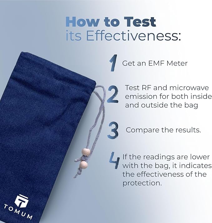 TOMUM EMF Shield Sleeve for Cell Phone - EMF Protection Smartphone Pouch - Anti EMP Bag - Signal Reducing Case for Radiation EMP 5G RFID Blue (2 Pack)