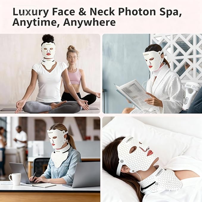 Red Light Therapy for Face and Neck, 7 Colors LED Facial Light Therapy Mask - Birthday, Christmas, Mothers Day, Valentines Day, Self Care Gifts for Her Women Mom Best Friend Wife Teacher