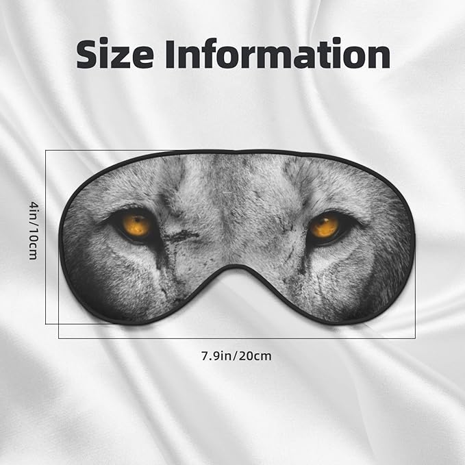 Golden Eyes Lion Face Sleep Mask Eye Mask with Adjustable Strap Eye Sleep Shade Cover Blocks Light for Women Men Airplane Travel Nap