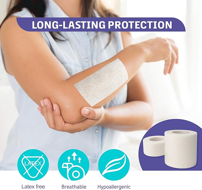 Conkote Soft Paper Surgical Tape 2" x 10 Yards, Gentle Adhesion and Hypoallergenic, 6 Rolls