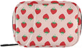 Strawberry Fruit Pill Box 7 Day Pill Case Travel Pill Organizer Bag with Zipper Portable Weekly Vitamin Medicine Supplement Holder Pouch Bag