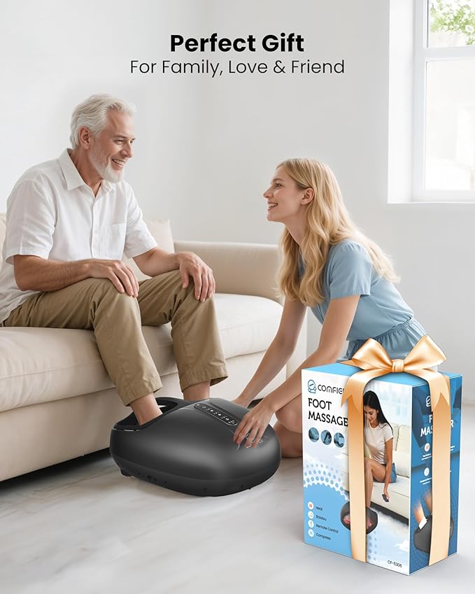 COMFIER Large Shiatsu Foot Massager with Heat,Size Up to 15",FSA Eligible Items & HSA Store,Electric Feet Massager for Plantar Fasciitis,Neuropathy,Foot Warmer,Gifts for Women Men
