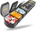 Large Pill Organizer Weekly - SHIJOINYU 7 Day Pill Box with Easy-Open Design, Daily Medicine Pill Organizer for Vitamins, Supplements, Fish Oils and Medications - Black