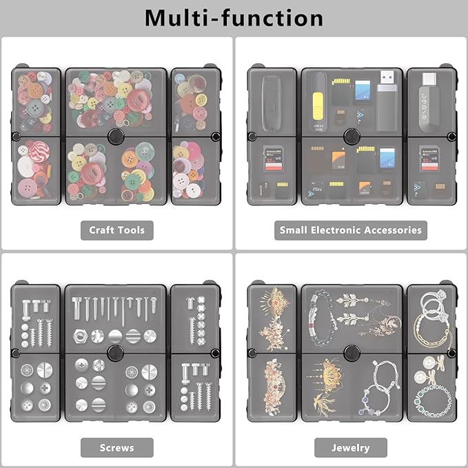 FYY Daily Pill Organizer,2 Pcs 7 Compartments Portable Pill Case Travel Pill Organizer,[Folding Design] Pill Box for Purse Pocket to Hold Vitamins,Cod Liver Oil,Supplements and Medication-Clear Black