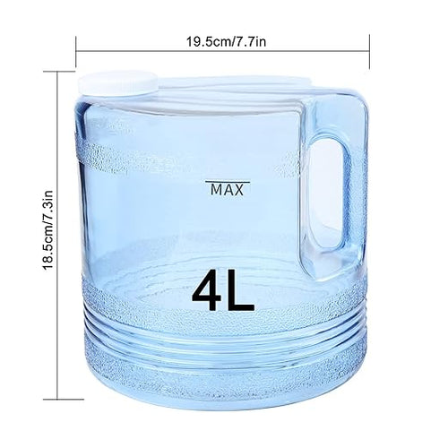 1 Gallon/ 4l Water Plastic Carafe for Distiller,Replacement Distilled Water Jug Compatible with Counter Top Water Distiller Filter (1, Blue Plastic, 4l)