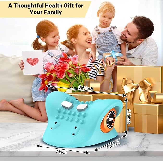 Multifunctional Neck Massager Relieves Neck Fatigue, 6 Massage Intensity Levels and Heating Functionality, an Ideal Gift for Family and Friends