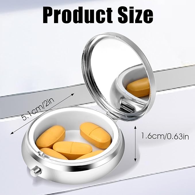 Small Pill Case, Portable Mini Travel Pill Container, Compact Purple Daily Storage Boxes 3 Compartments Suitable Wallets Pockets Handbags Vitamins Supplements Fish Oil